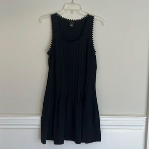 Club Monaco sleeveless scalloped black dress